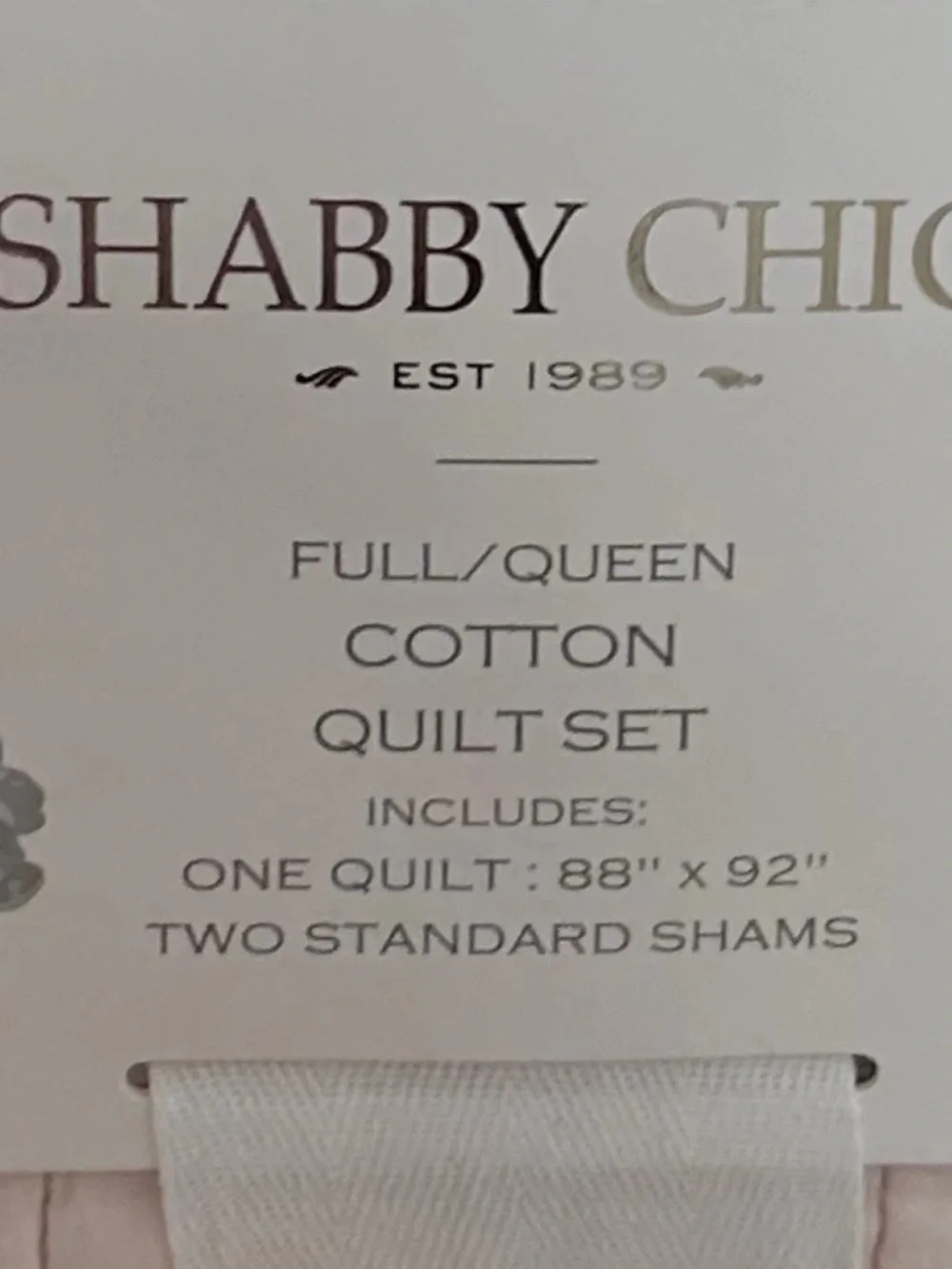 Shabby Chic Full/Queen Pink Quilt Set with All Over Bow Design 88”x92”